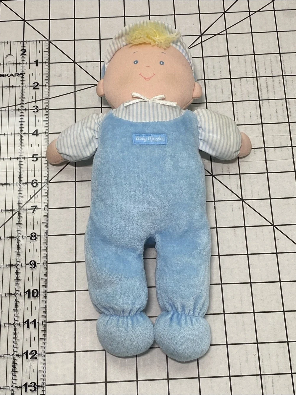 Osh Kosh B'Gosh Baby Plush Soft Doll Blue Boy Blonde Kids Vintage Stuffed